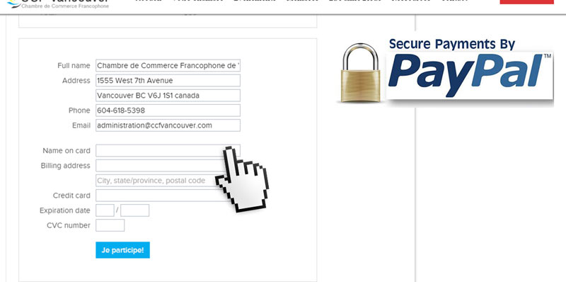 Paiement sécurisé - CCF Vancouver